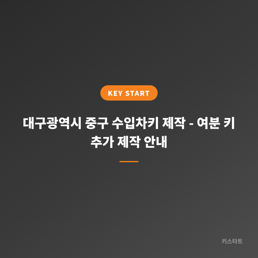 대구광역시 중구 수입차키 제작 - 여분 키 추가 제작 안내