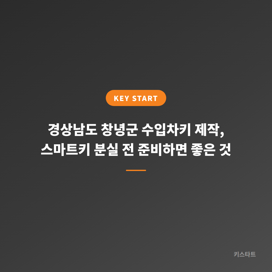경상남도 창녕군 수입차키 제작, 스마트키 분실 전 준비하면 좋은 것