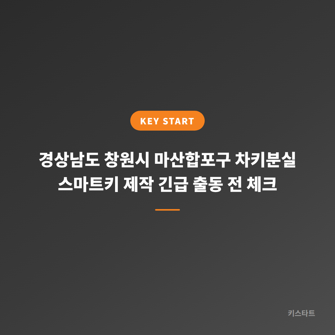 경상남도 창원시 마산합포구 차키분실 스마트키 제작 긴급 출동 전 체크
