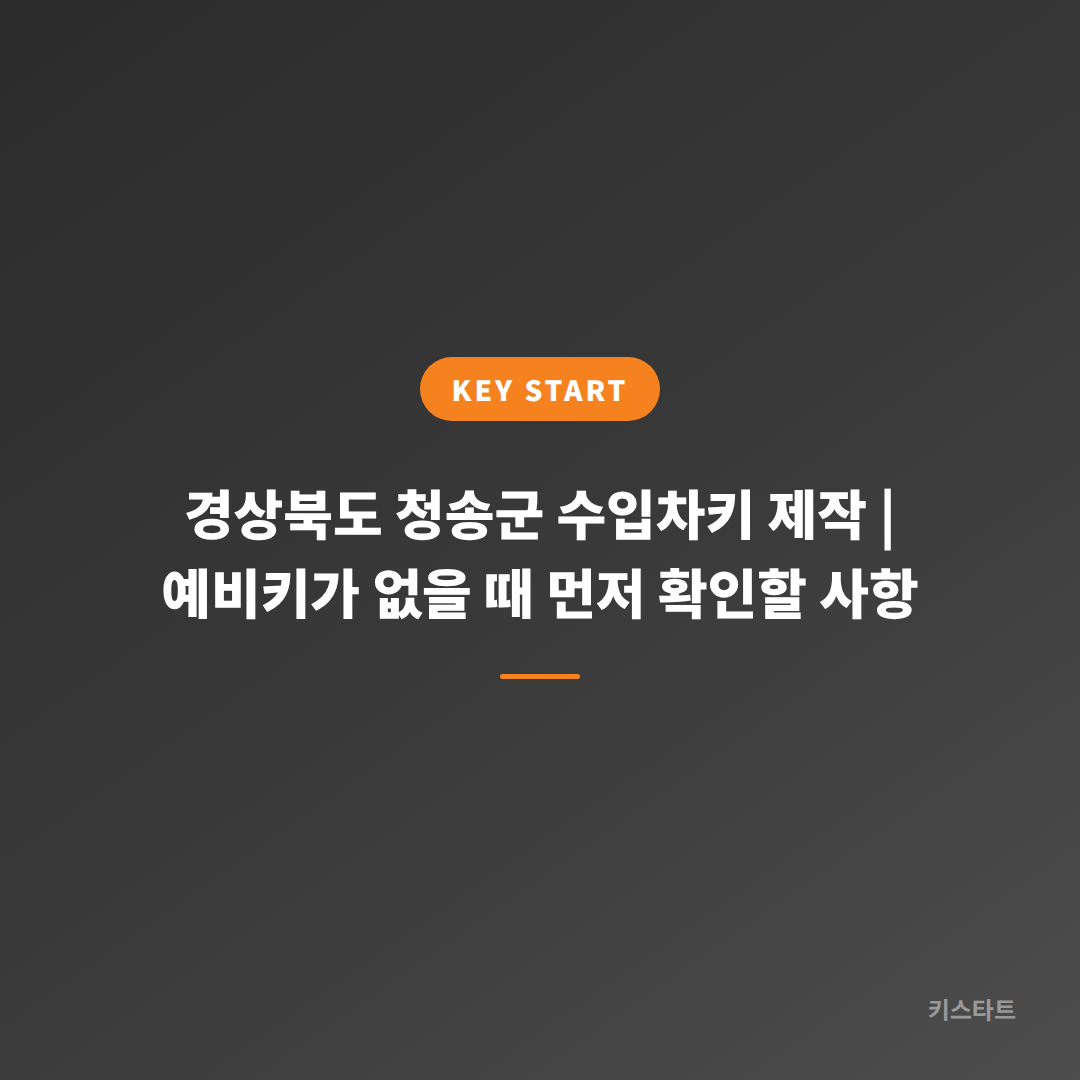 경상북도 청송군 수입차키 제작 | 예비키가 없을 때 먼저 확인할 사항