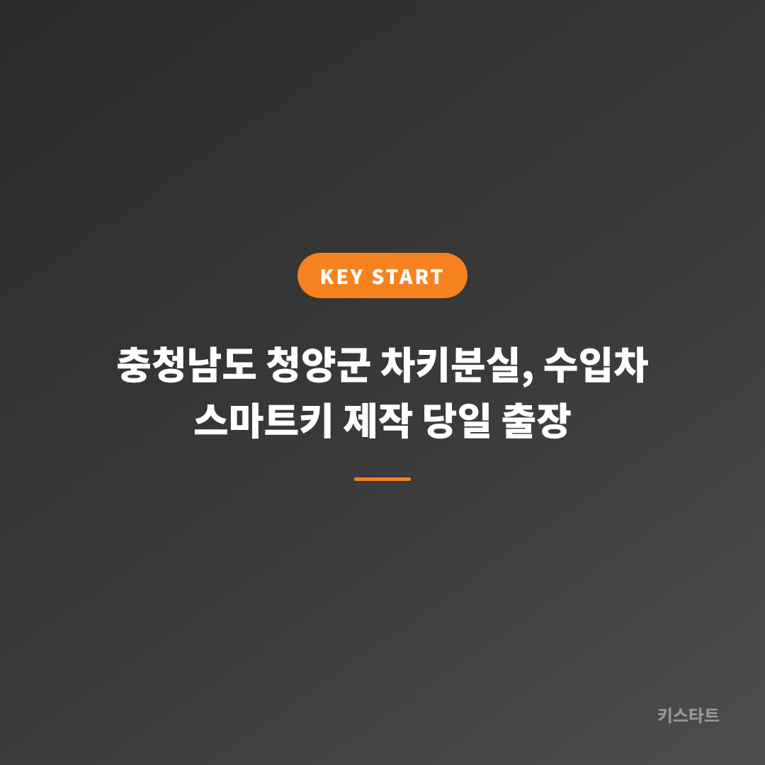 충청남도 청양군 차키분실, 수입차 스마트키 제작 당일 출장