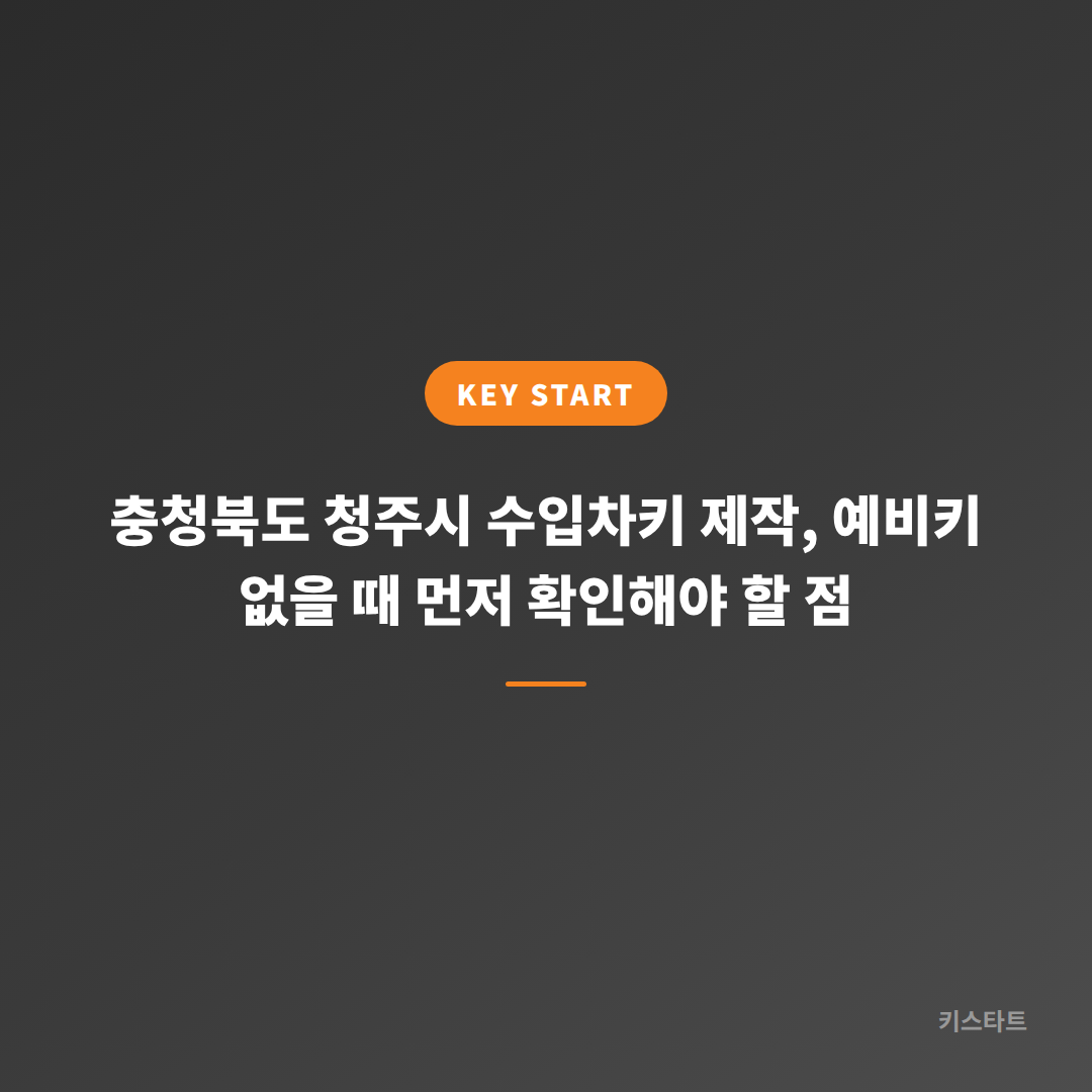 충청북도 청주시 수입차키 제작, 예비키 없을 때 먼저 확인해야 할 점