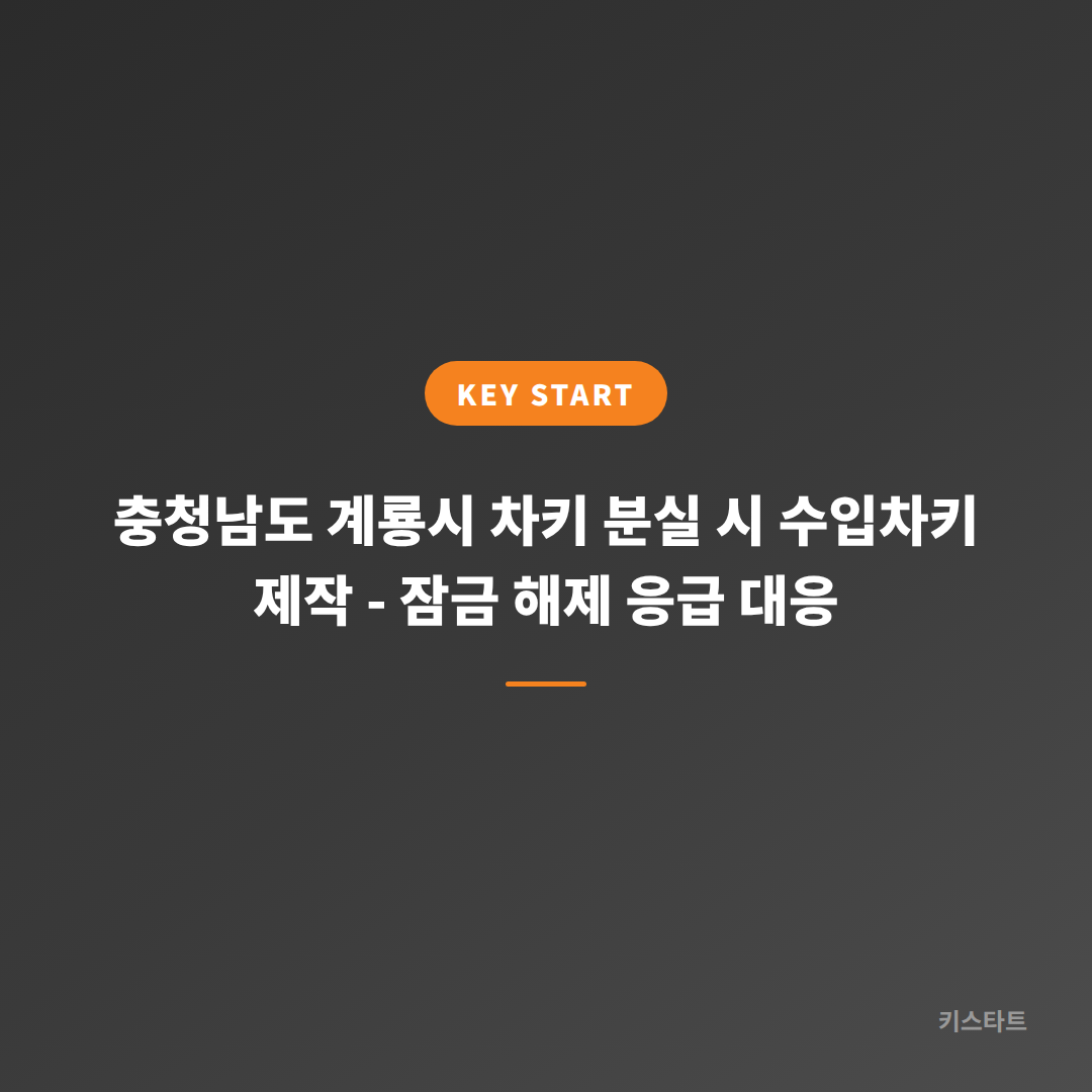 충청남도 계룡시 차키 분실 시 수입차키 제작 - 잠금 해제 응급 대응