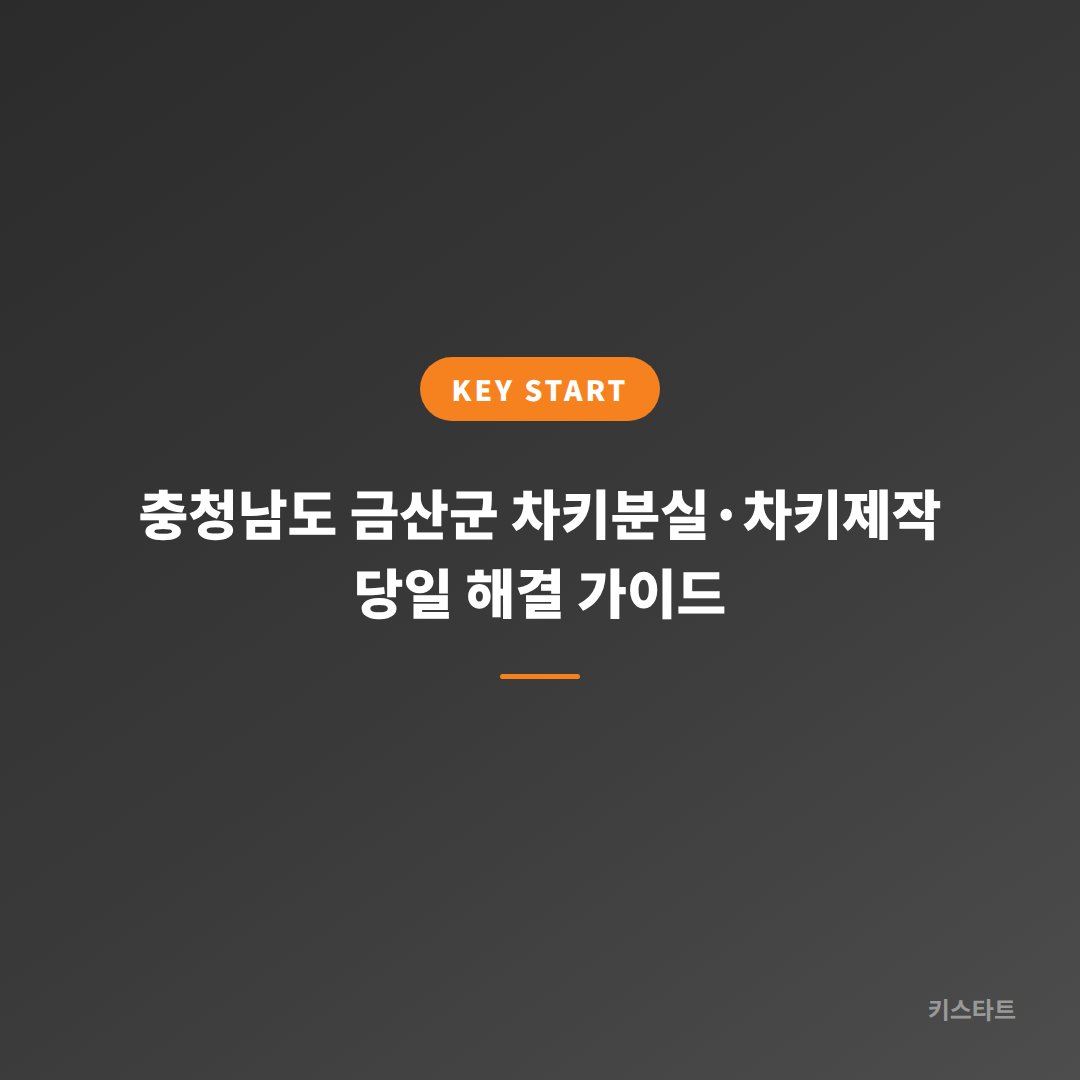 충청남도 금산군 차키분실·차키제작 당일 해결 가이드