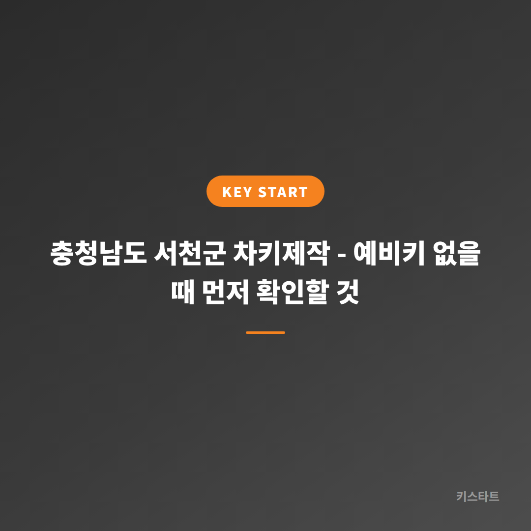 충청남도 서천군 차키제작 - 예비키 없을 때 먼저 확인할 것