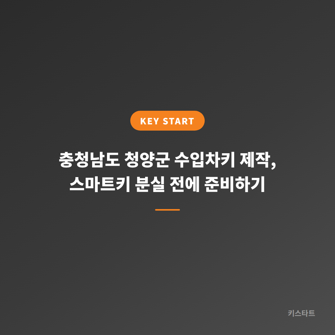 충청남도 청양군 수입차키 제작, 스마트키 분실 전에 준비하기 대표 이미지