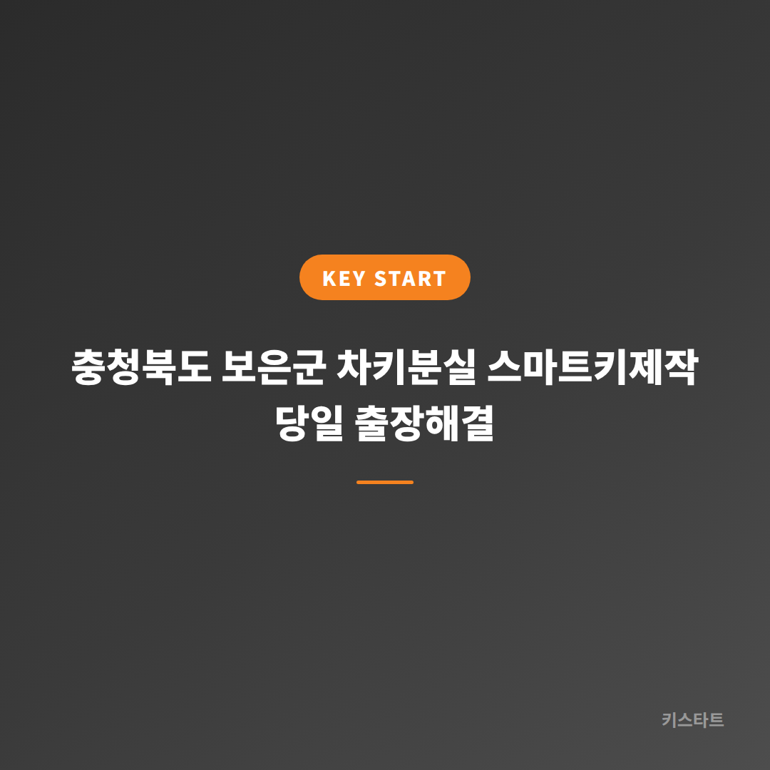 충청북도 보은군 차키분실 스마트키제작 당일 출장해결