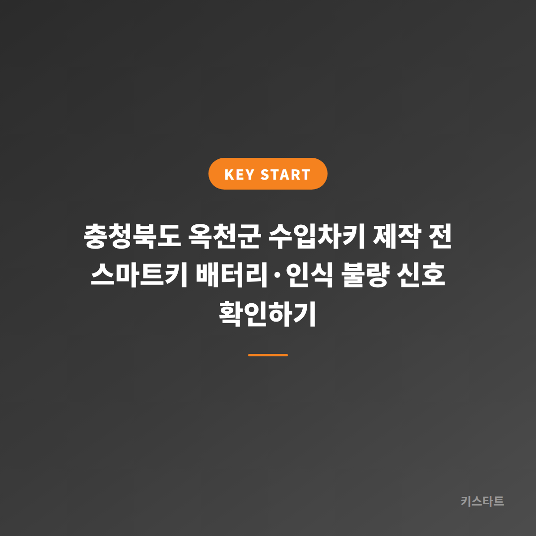 충청북도 옥천군 수입차키 제작 전 스마트키 배터리·인식 불량 신호 확인하기
