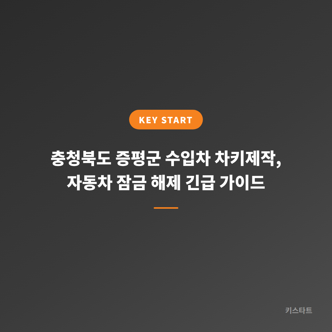 충청북도 증평군 수입차 차키제작, 자동차 잠금 해제 긴급 가이드