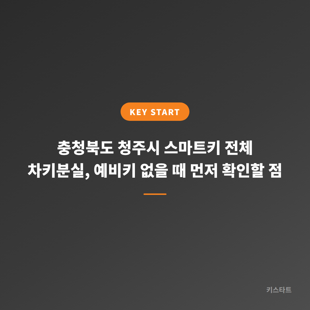 충청북도 청주시 스마트키 전체 차키분실, 예비키 없을 때 먼저 확인할 점
