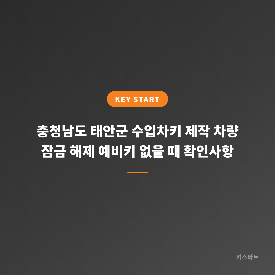 충청남도 태안군 수입차키 제작 차량 잠금 해제 예비키 없을 때 확인사항