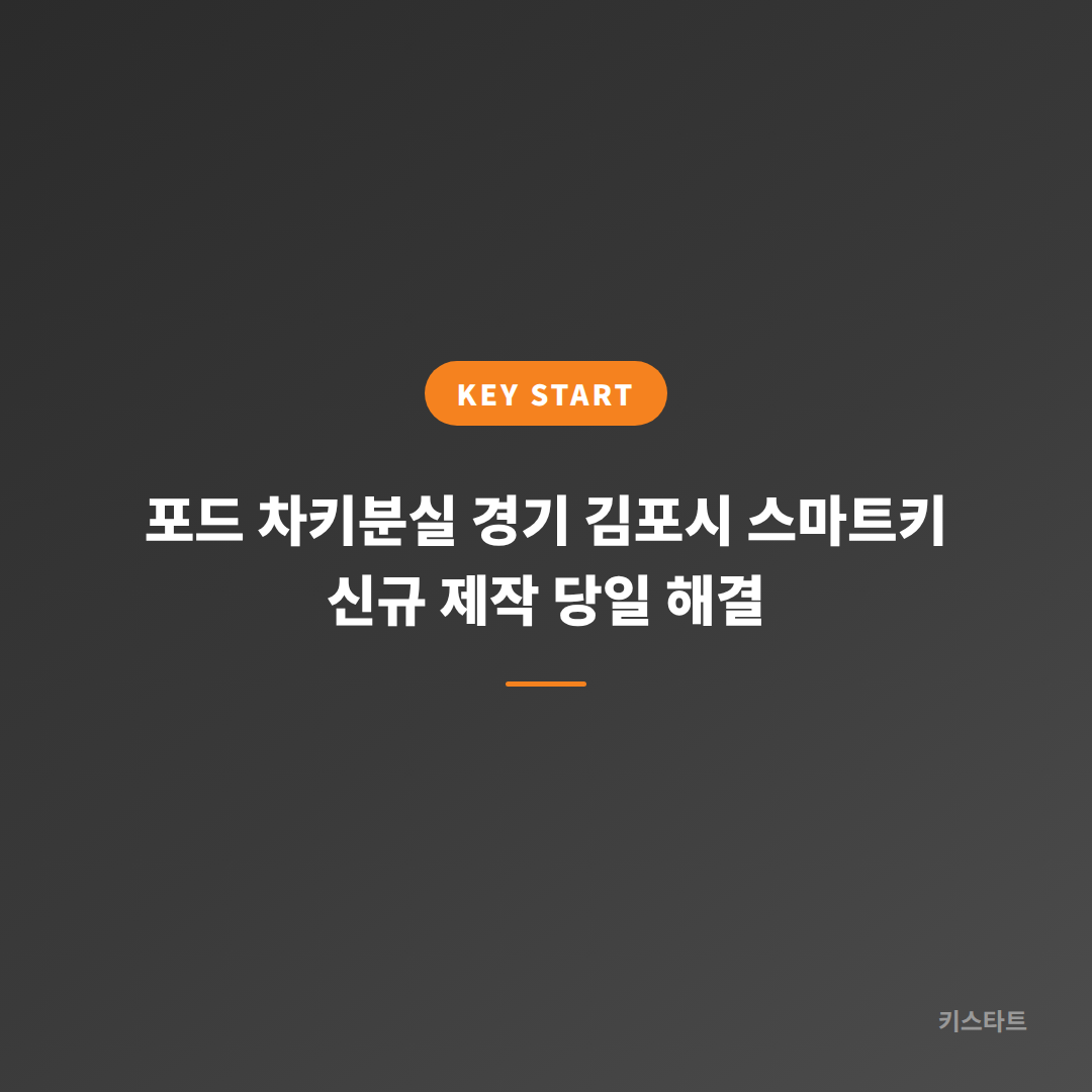 포드 차키분실 경기 김포시 스마트키 신규 제작 당일 해결
