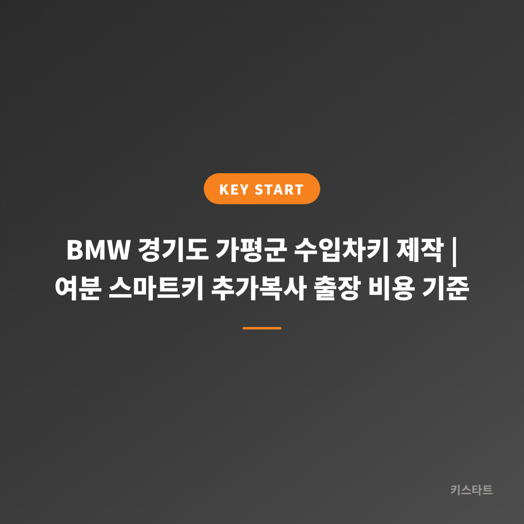 BMW 경기도 가평군 수입차키 제작 | 여분 스마트키 추가복사 출장 비용 기준