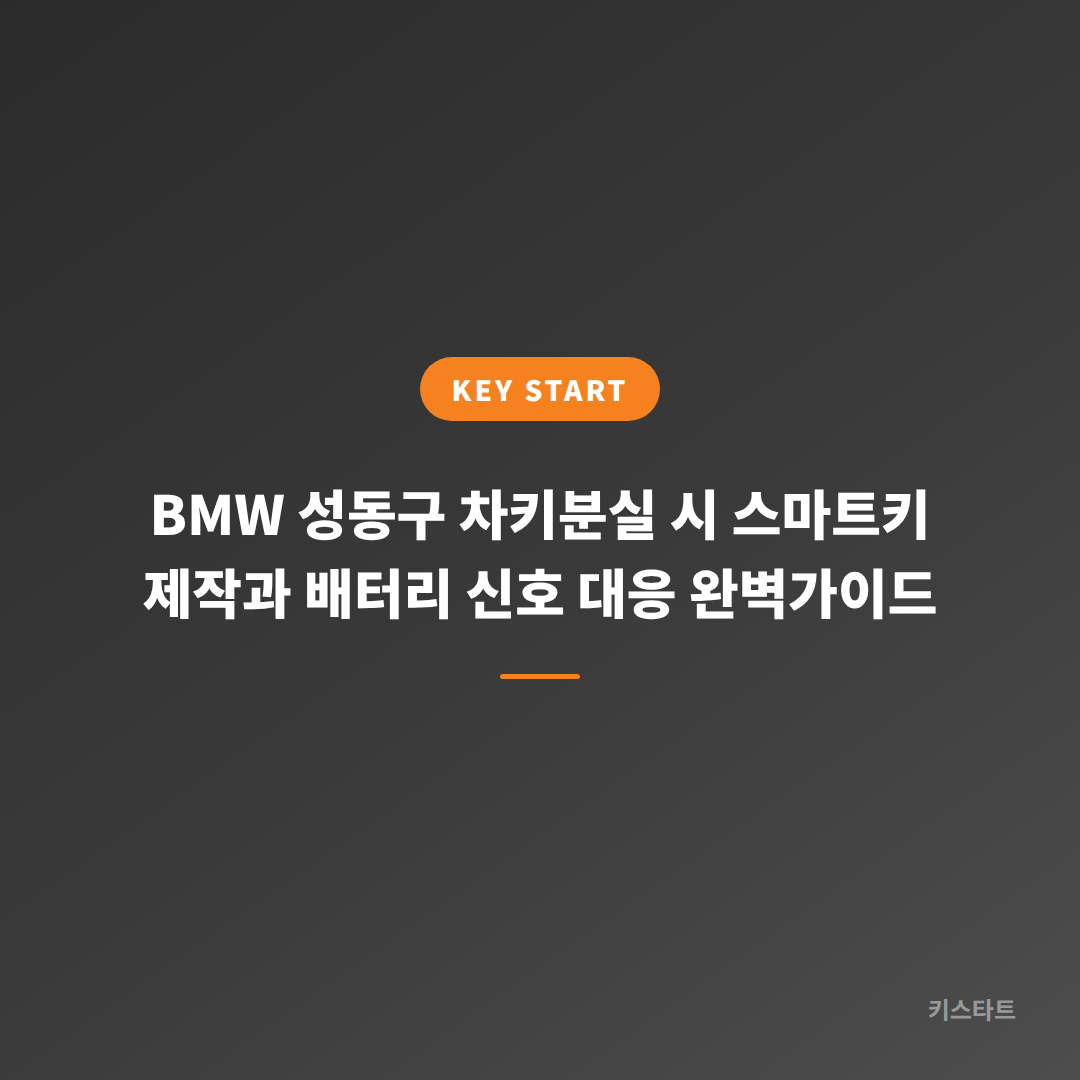 BMW 성동구 차키분실 시 스마트키 제작과 배터리 신호 대응 완벽가이드