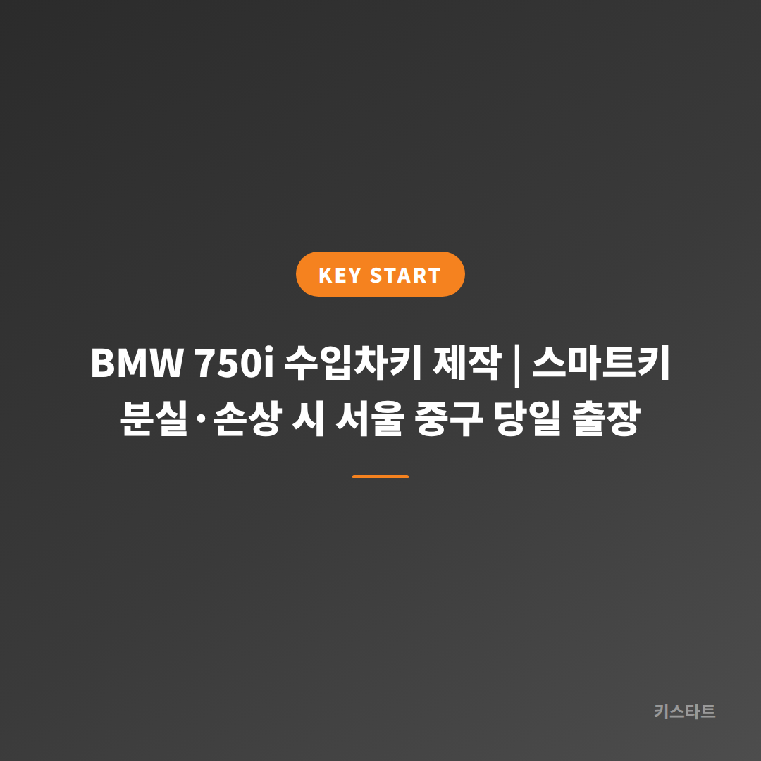 BMW 750i 수입차키 제작 | 스마트키 분실·손상 시 서울 중구 당일 출장 대표 이미지