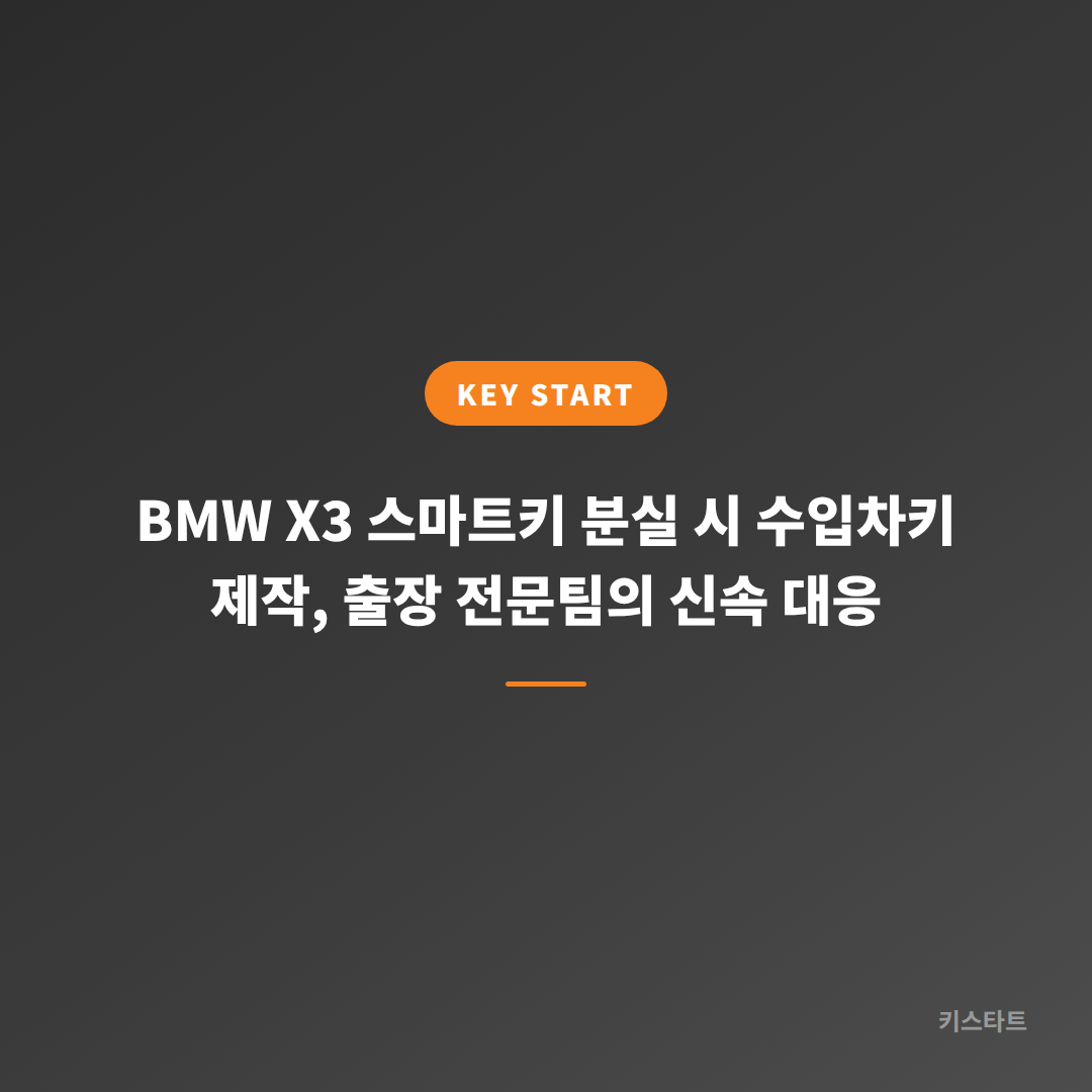 BMW X3 스마트키 분실 시 수입차키 제작, 출장 전문팀의 신속 대응 대표 이미지